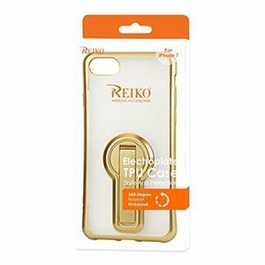 Reiko iPhone 8/ 7 Soft TPU Slim Clear Case With Diamond Frames In Gold
